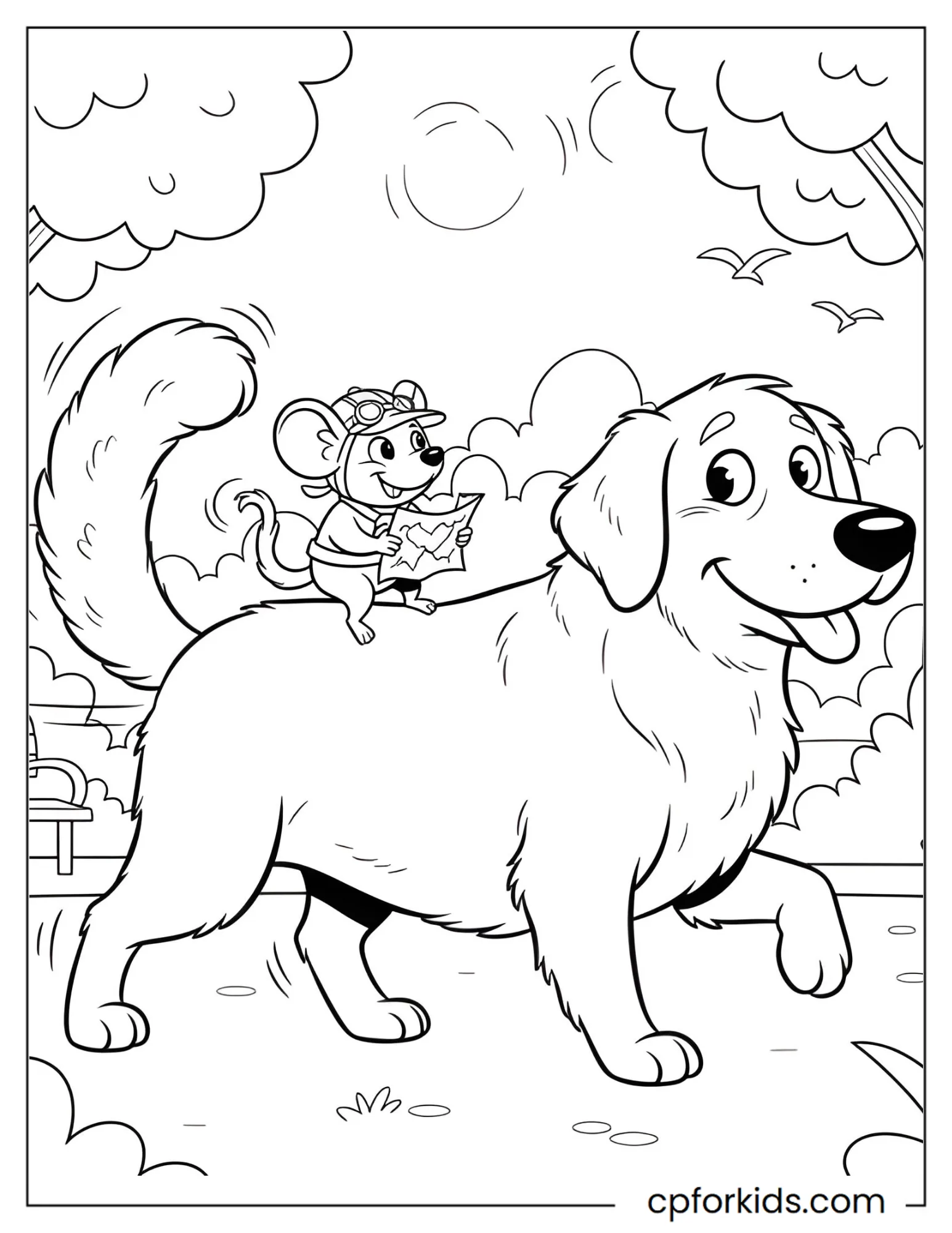 Mouse Riding on a Dog's Tail