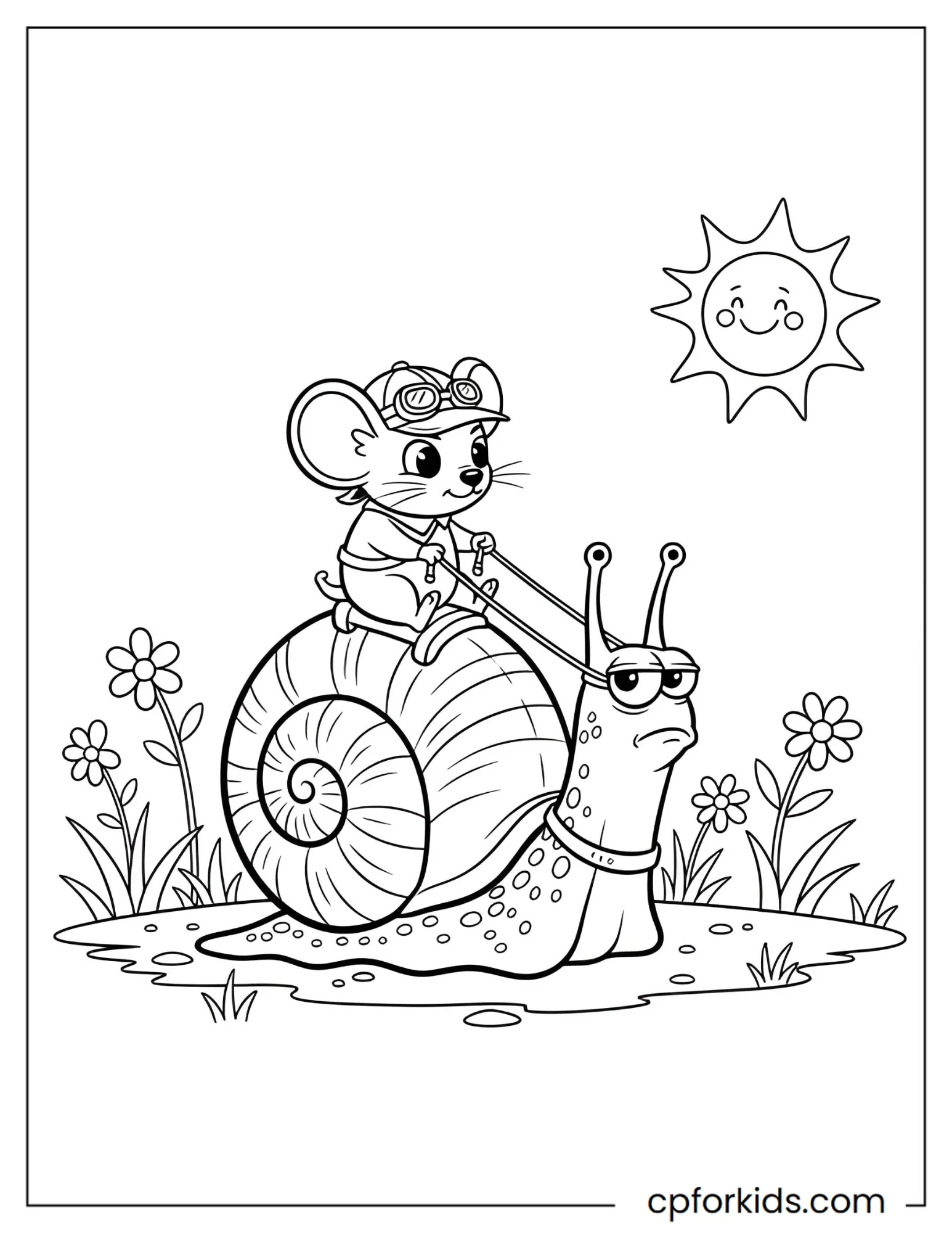 Mouse Riding a Snail