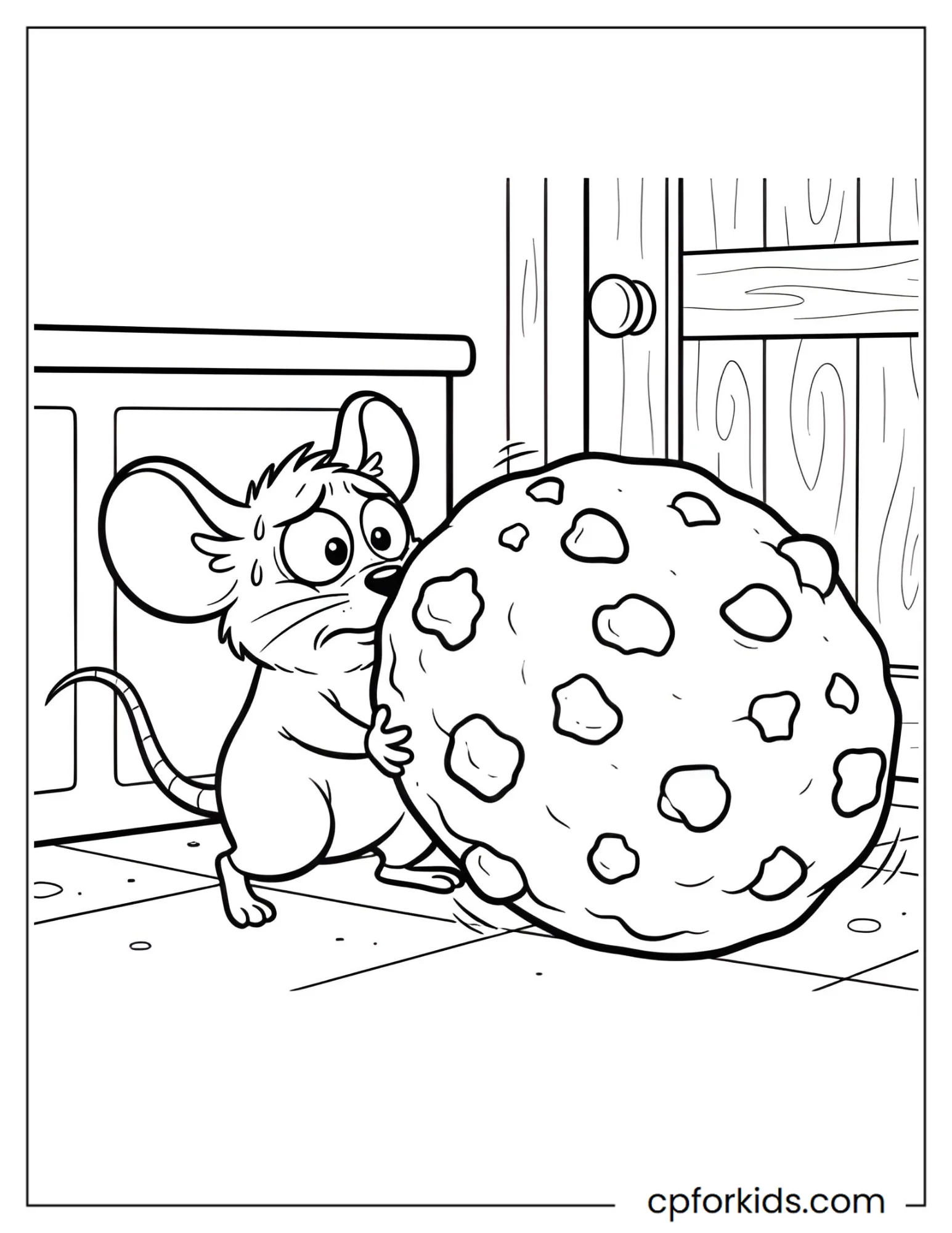 Mouse Carrying a Giant Cookie