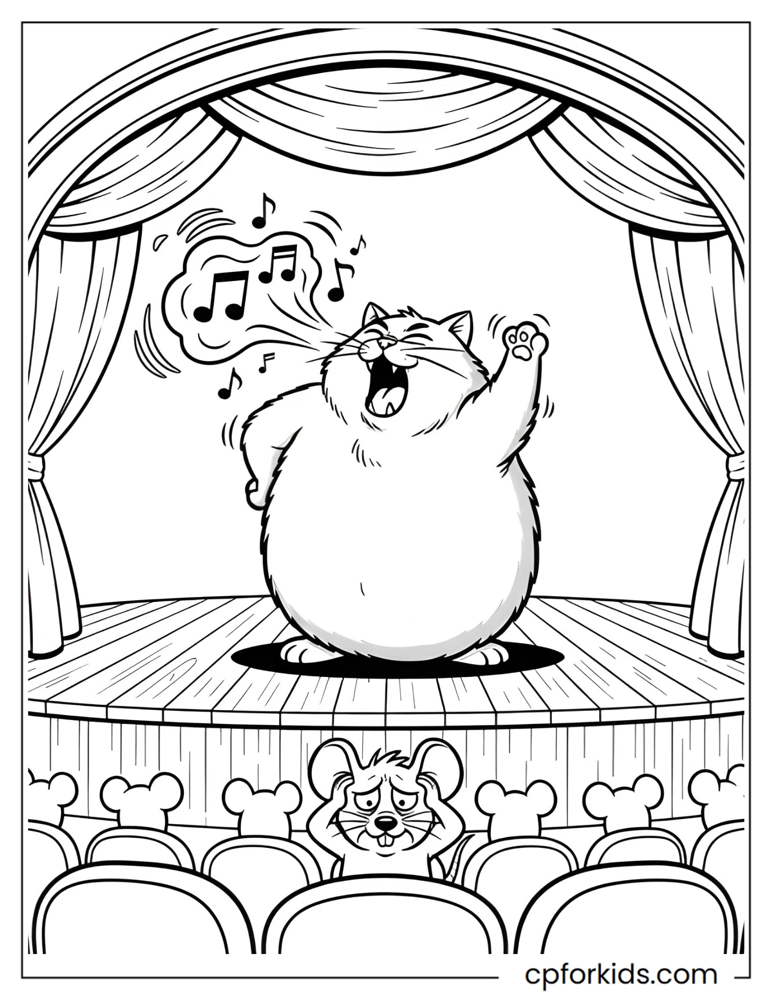 Orange Cat Singing Opera