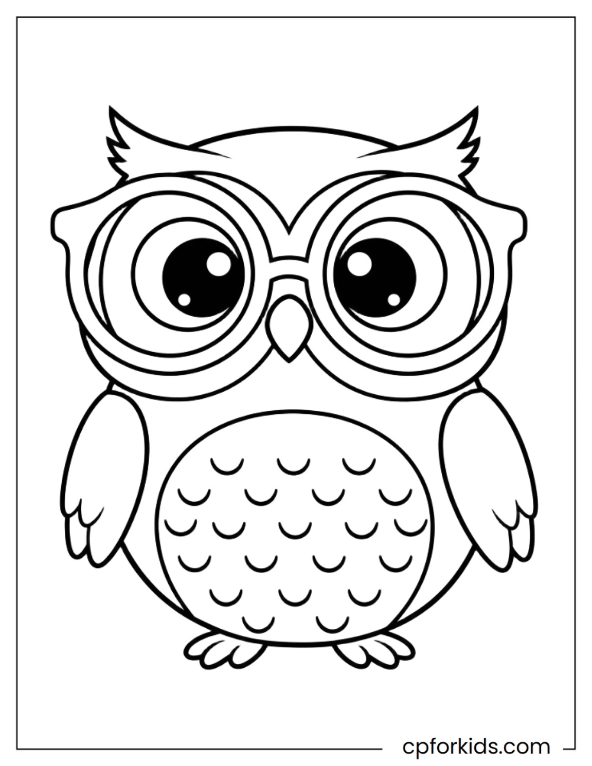 Owl wearing oversized round glasses