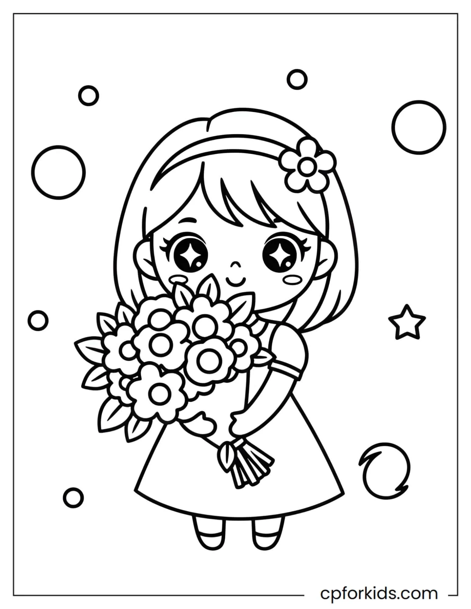 Princess with a Flower Bouquet