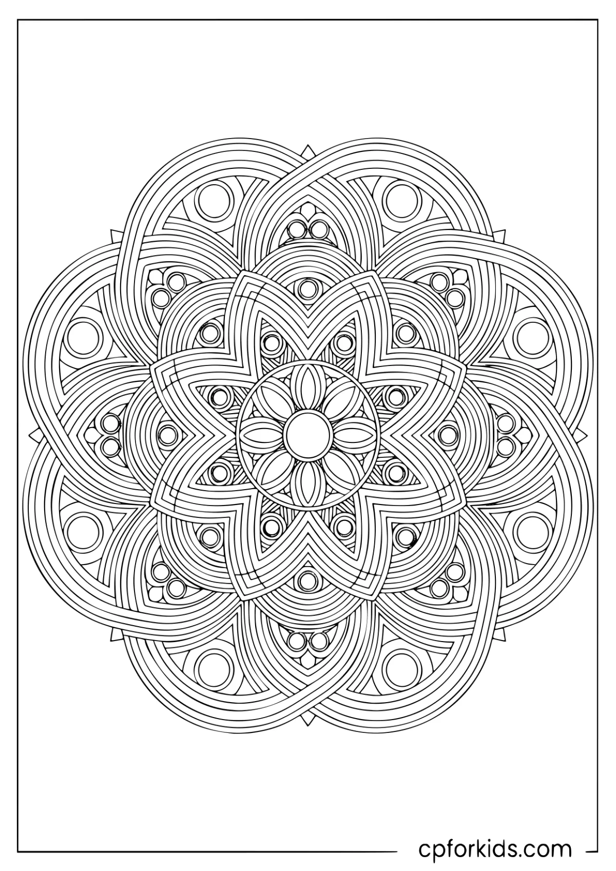 Overlapping circles creating a three-dimensional geometric pattern