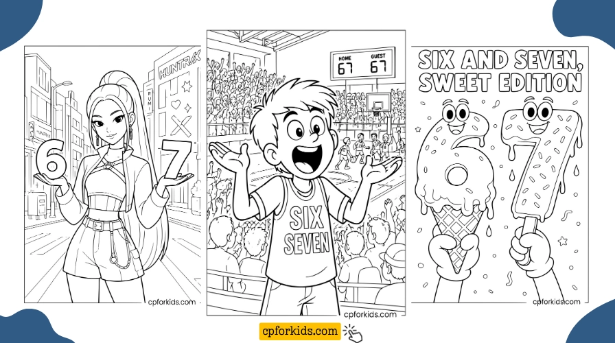 Printable Coloring Pages for 67 Meme