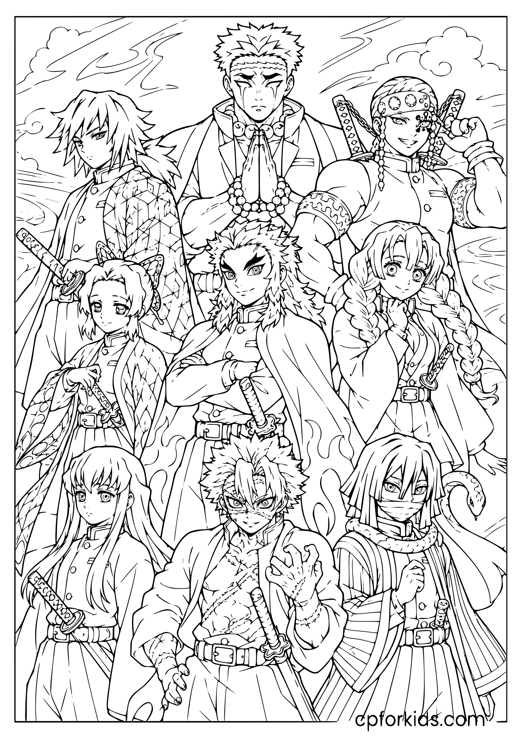 All Nine Hashira — Group Lineup