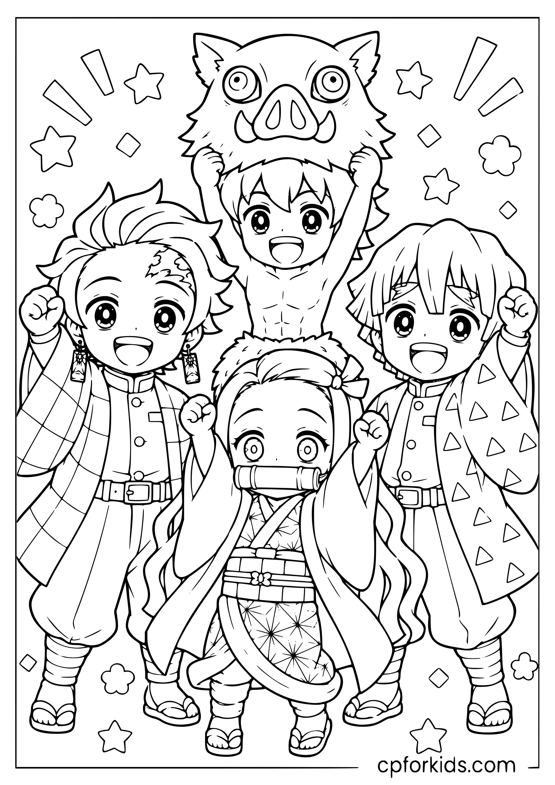 Chibi Demon Slayer — Cheering Together