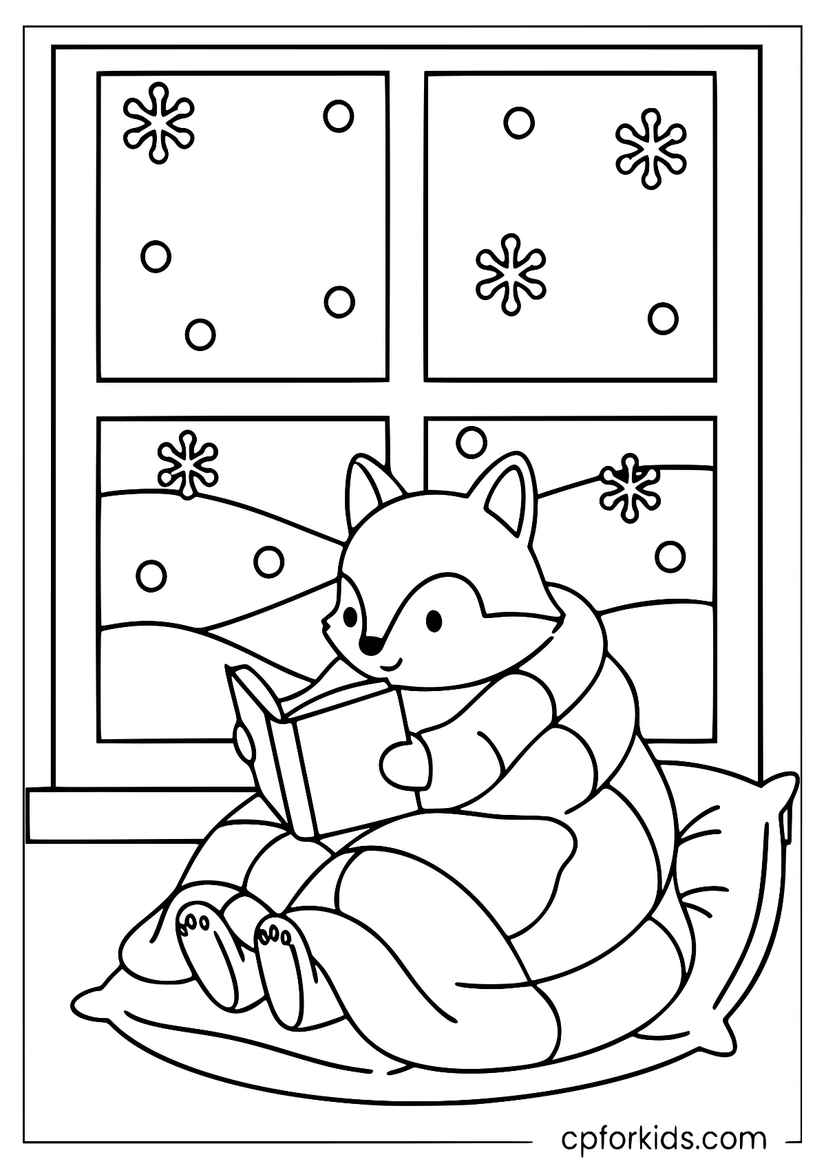 Animal reading a book indoors