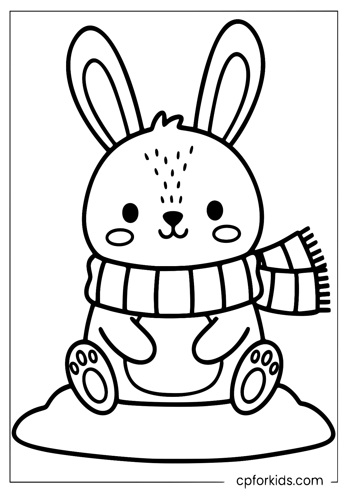 Bunny rabbit wrapped in a long scarf