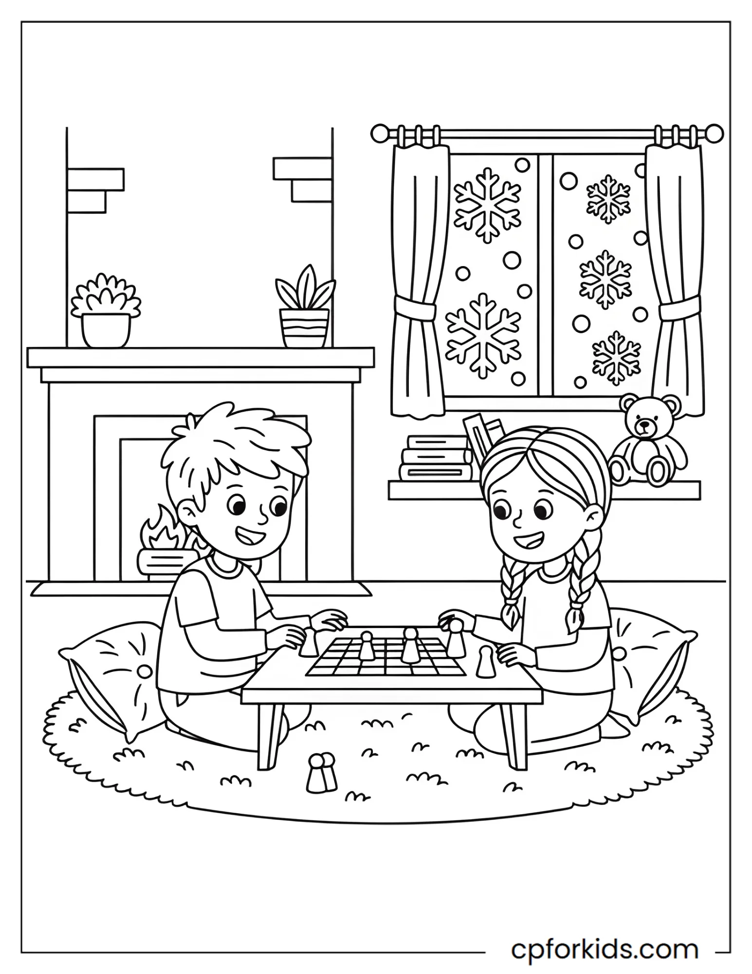 Kids playing a board game indoors together