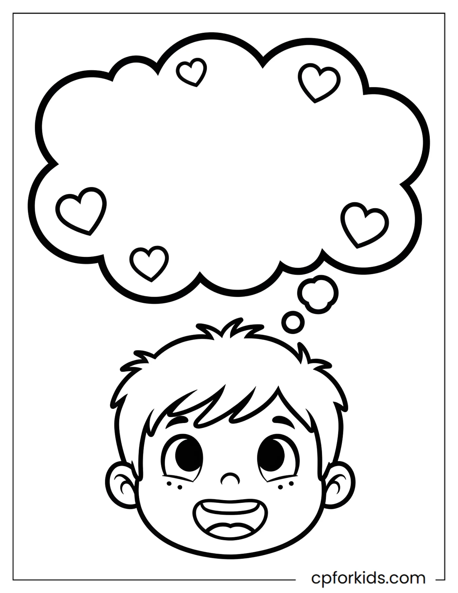 Large blank thought bubble for writing