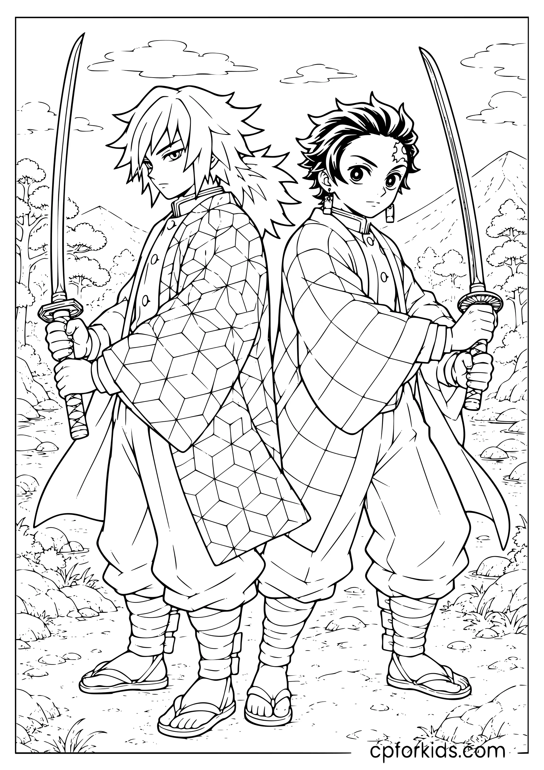 Giyu and Tanjiro — Back to Back