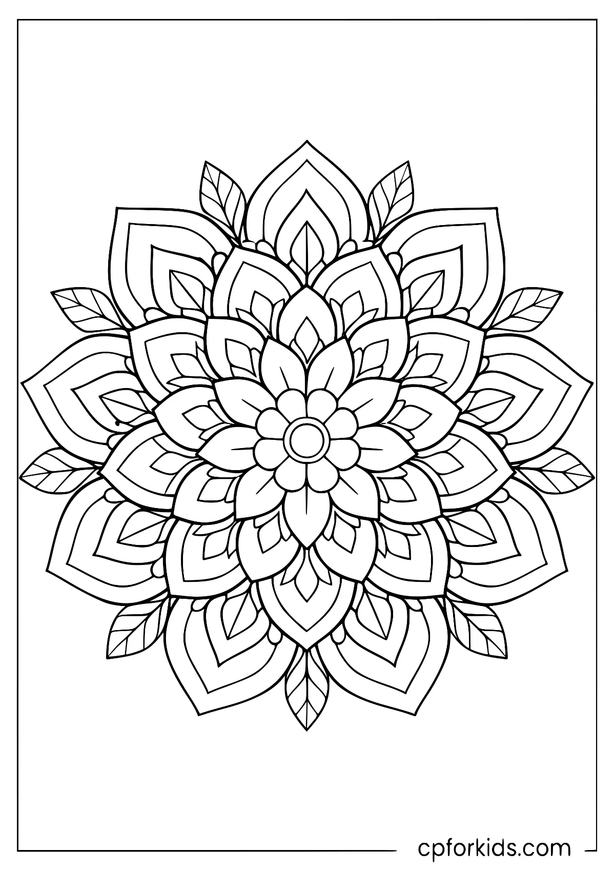 Centered mandala with repeated leaf bands