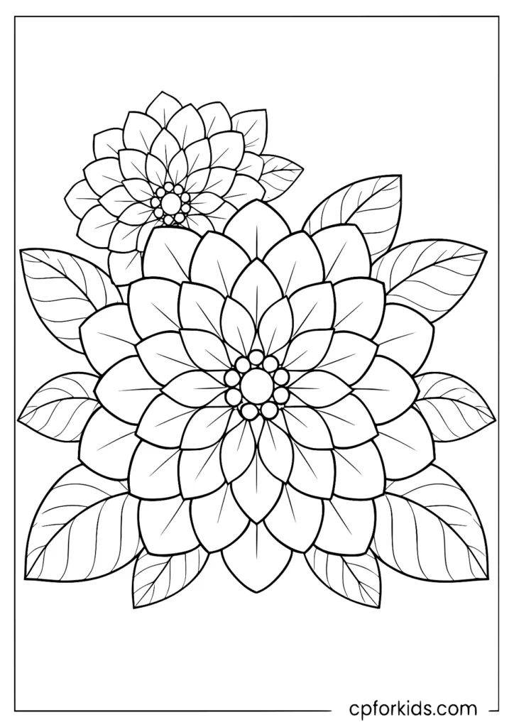 Symmetrical flower rosette pattern with repeating petals