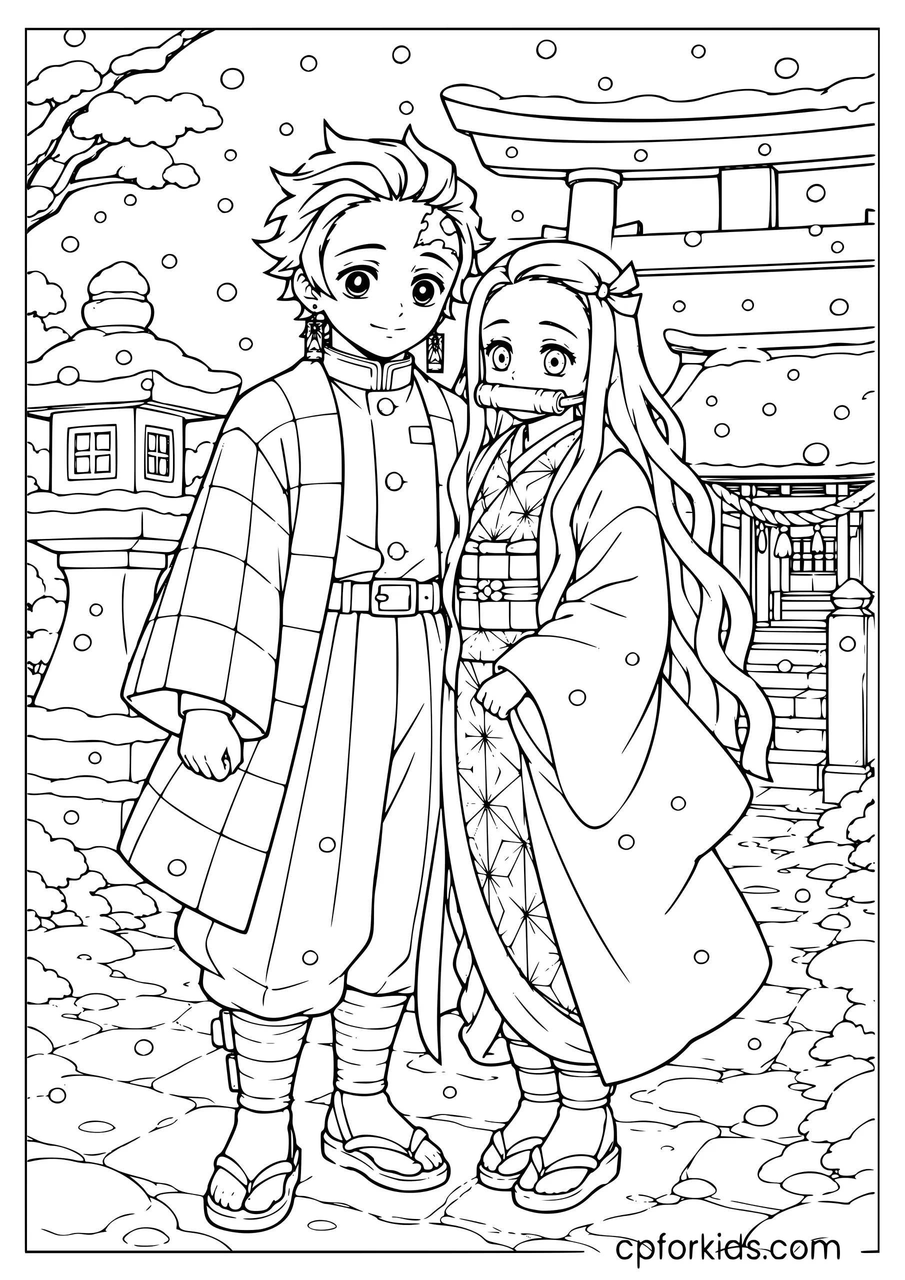Tanjiro and Nezuko — Snowy Shrine
