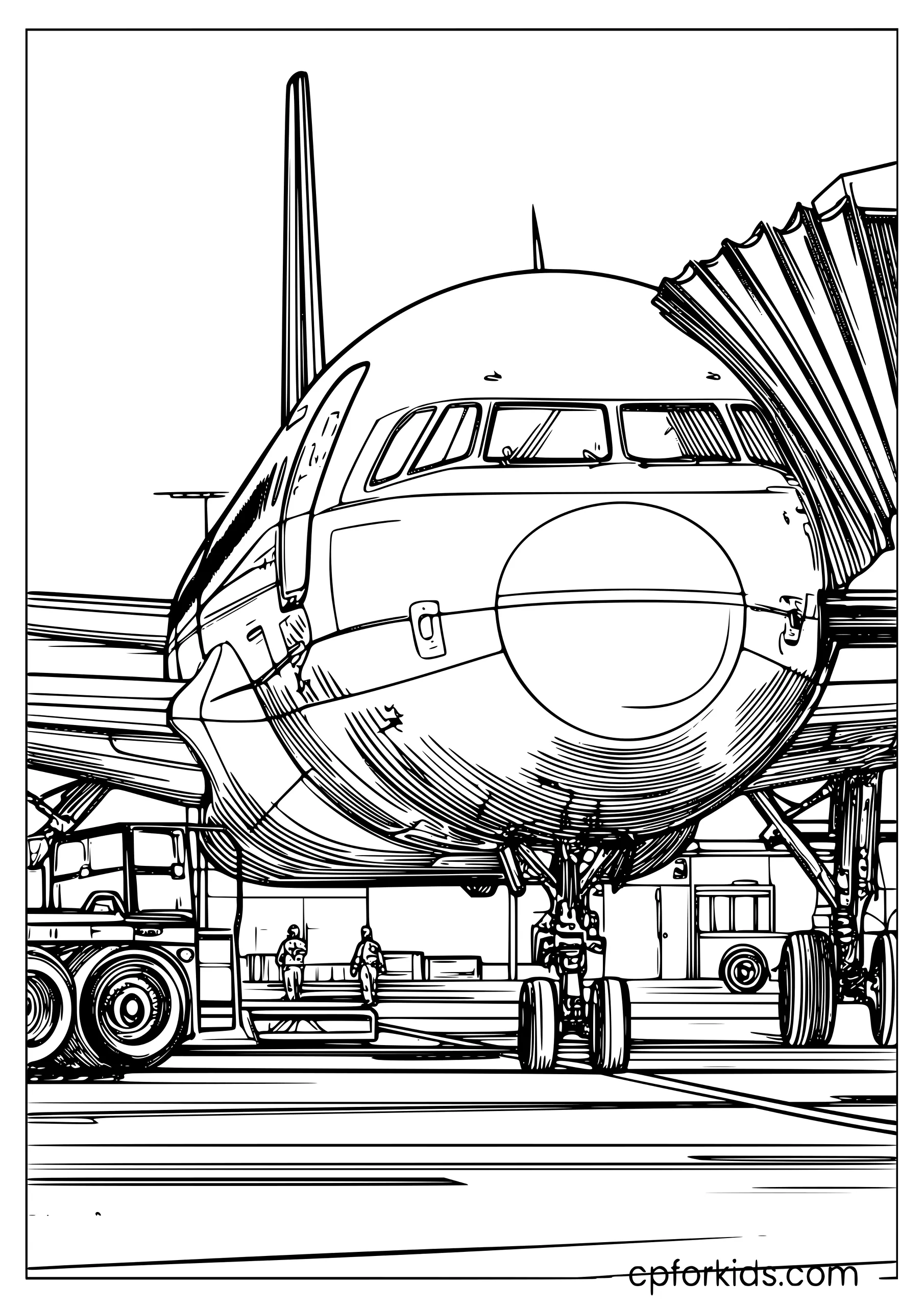 American Airline With Ground Crew