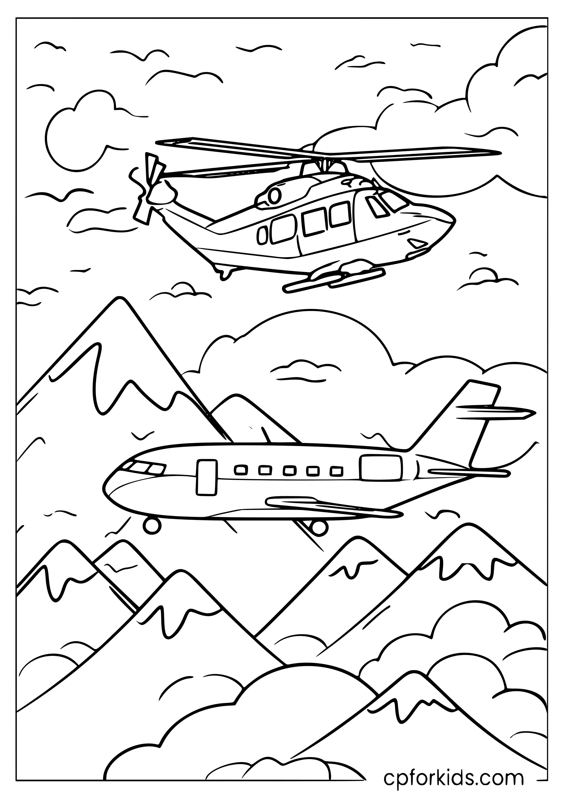 Airplane and Helicopter on a Mission