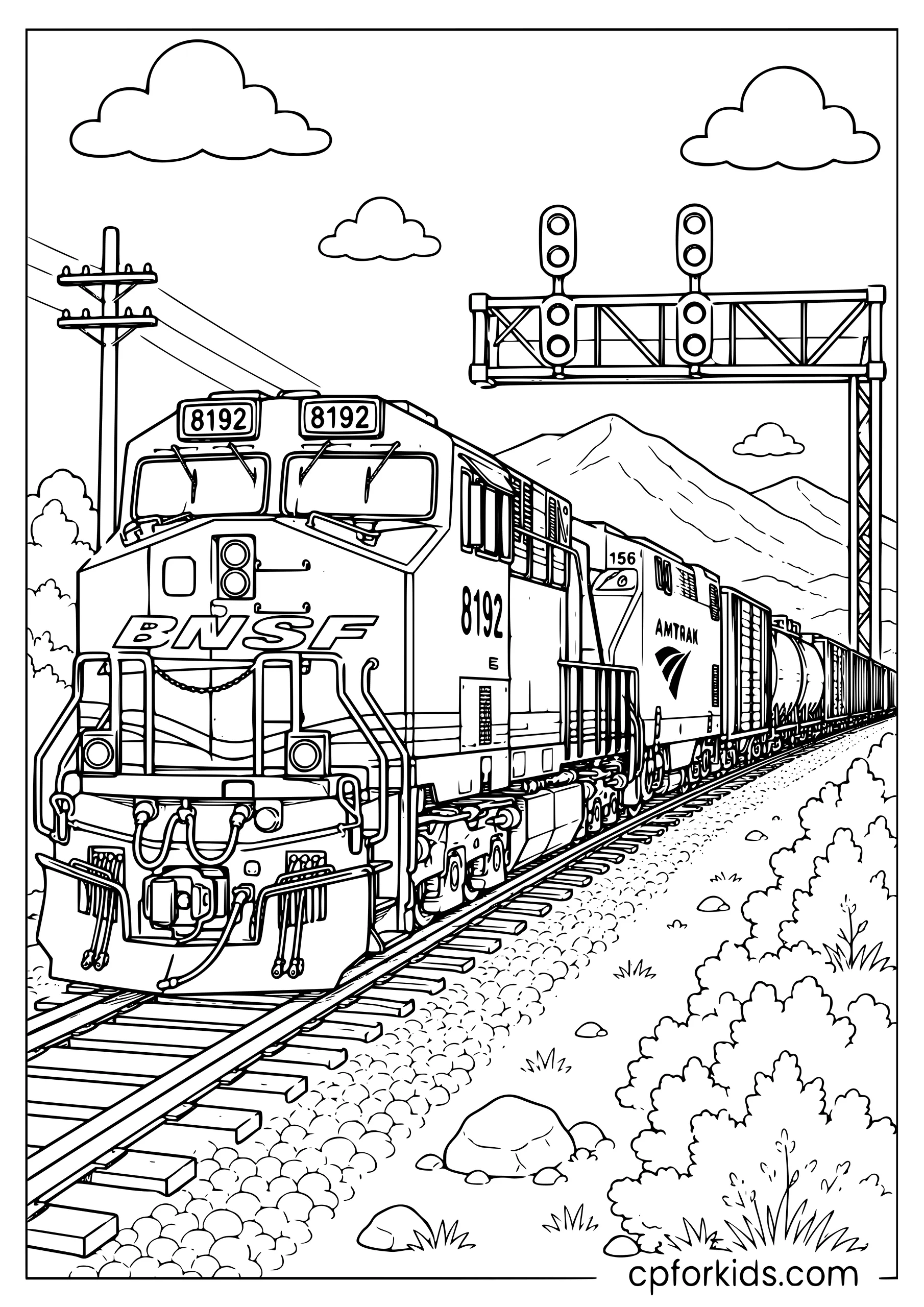 Realistic American Freight Train