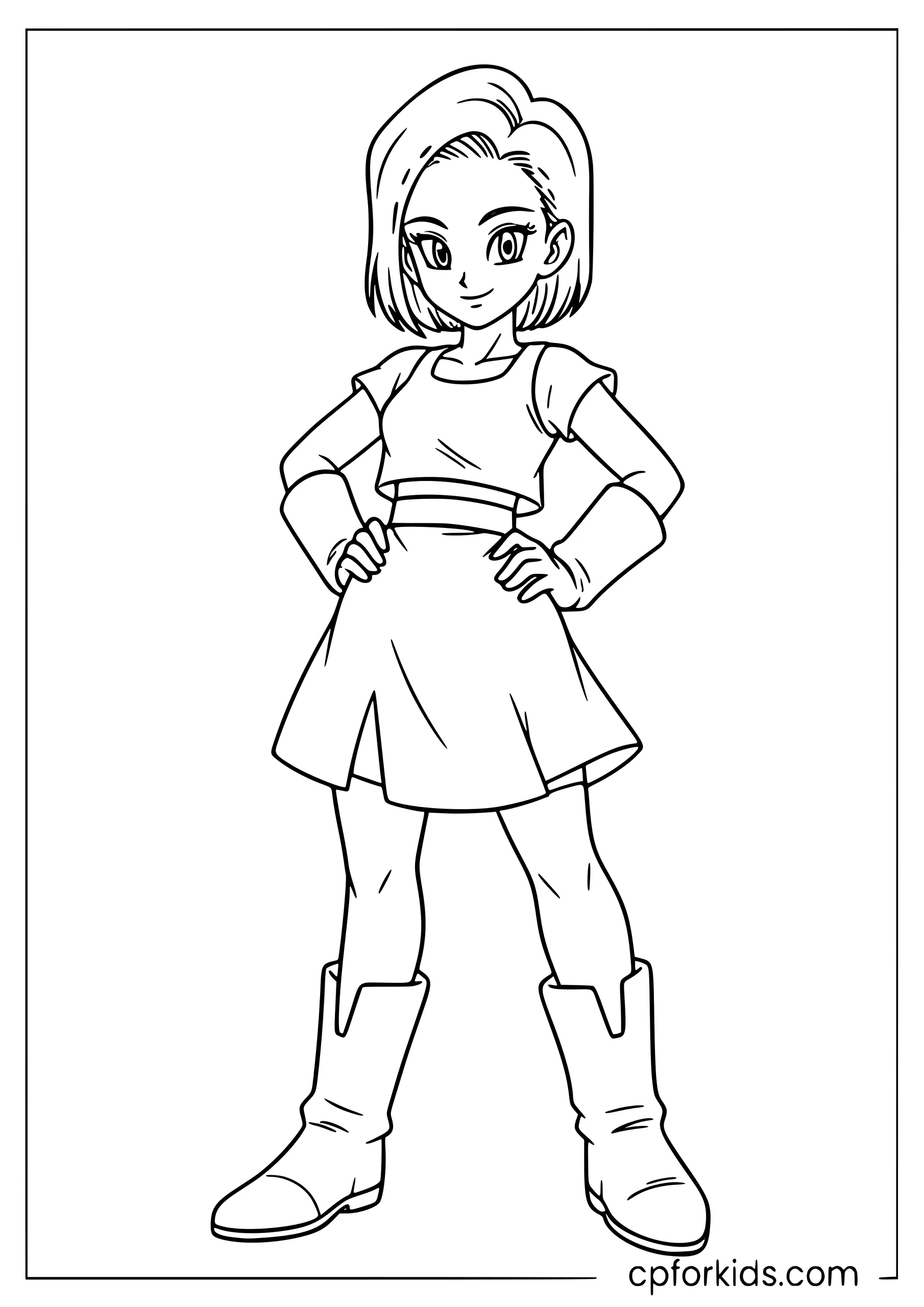 Android 18 Coloring Page