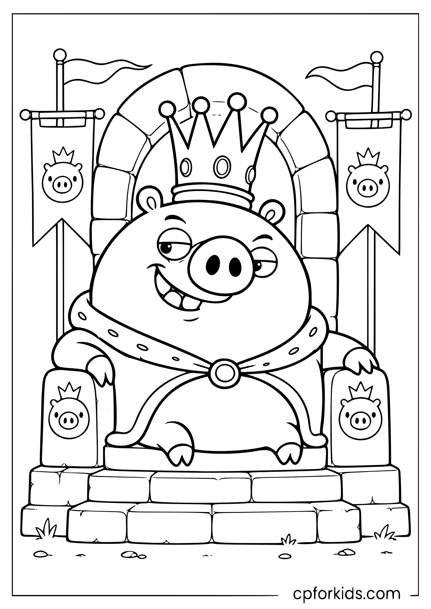 King Pig on His Throne