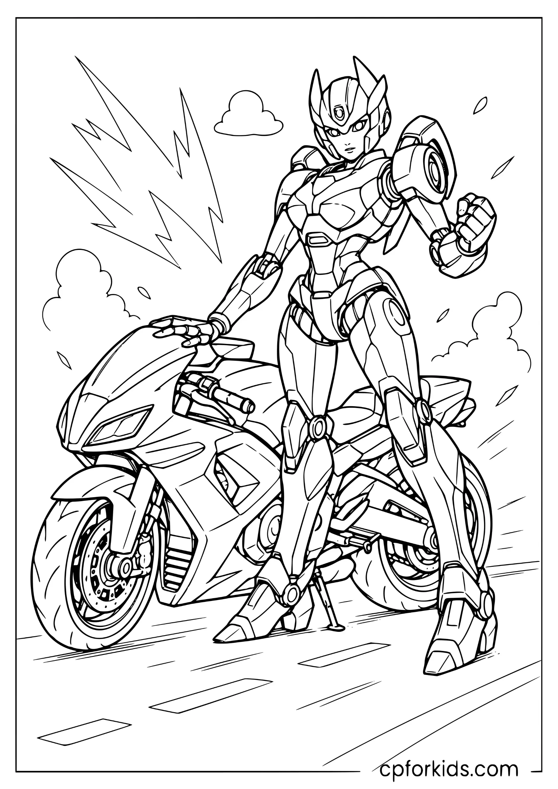 Arcee Robot and Motorcycle