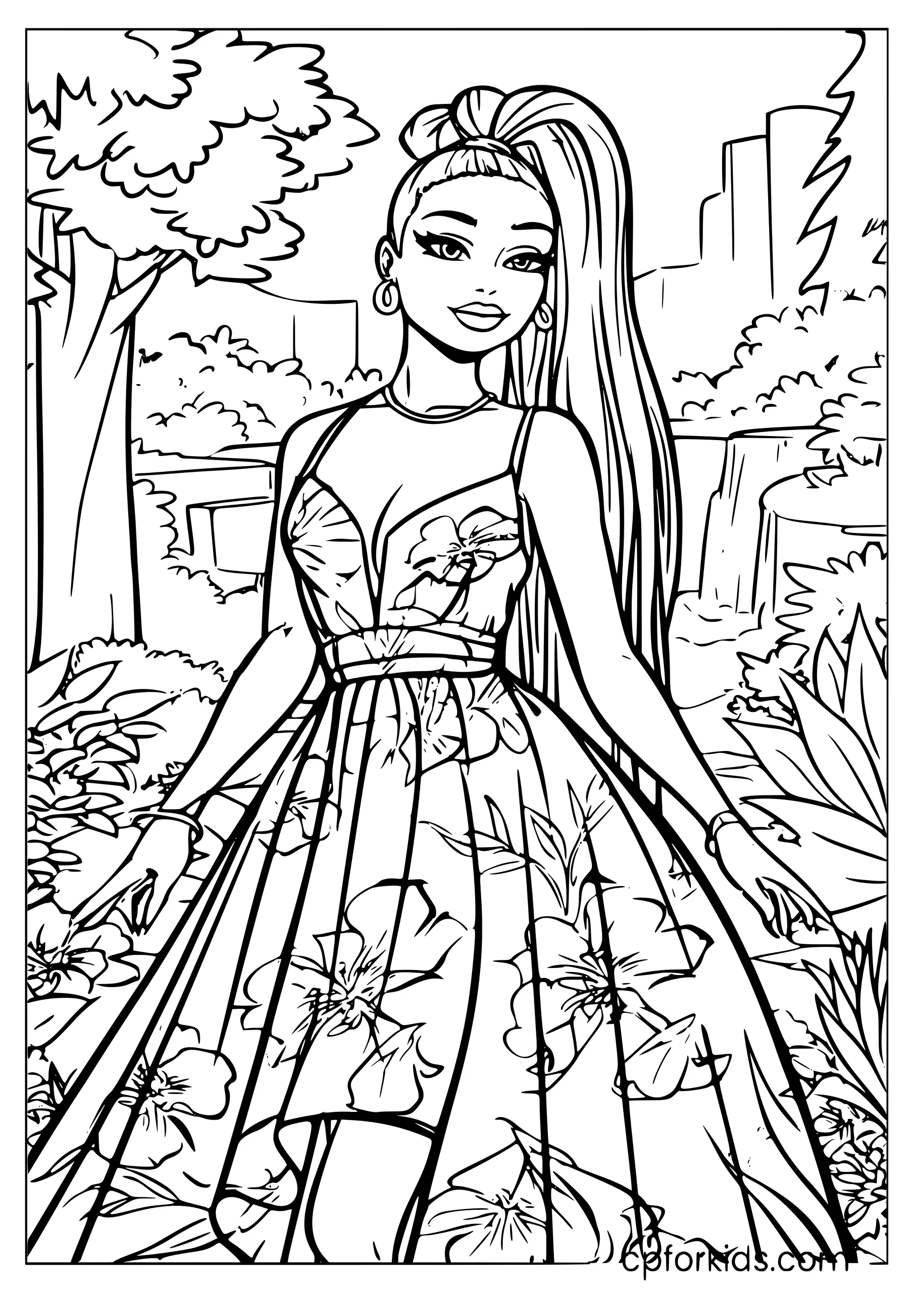 Floral Dress Fashion Pose