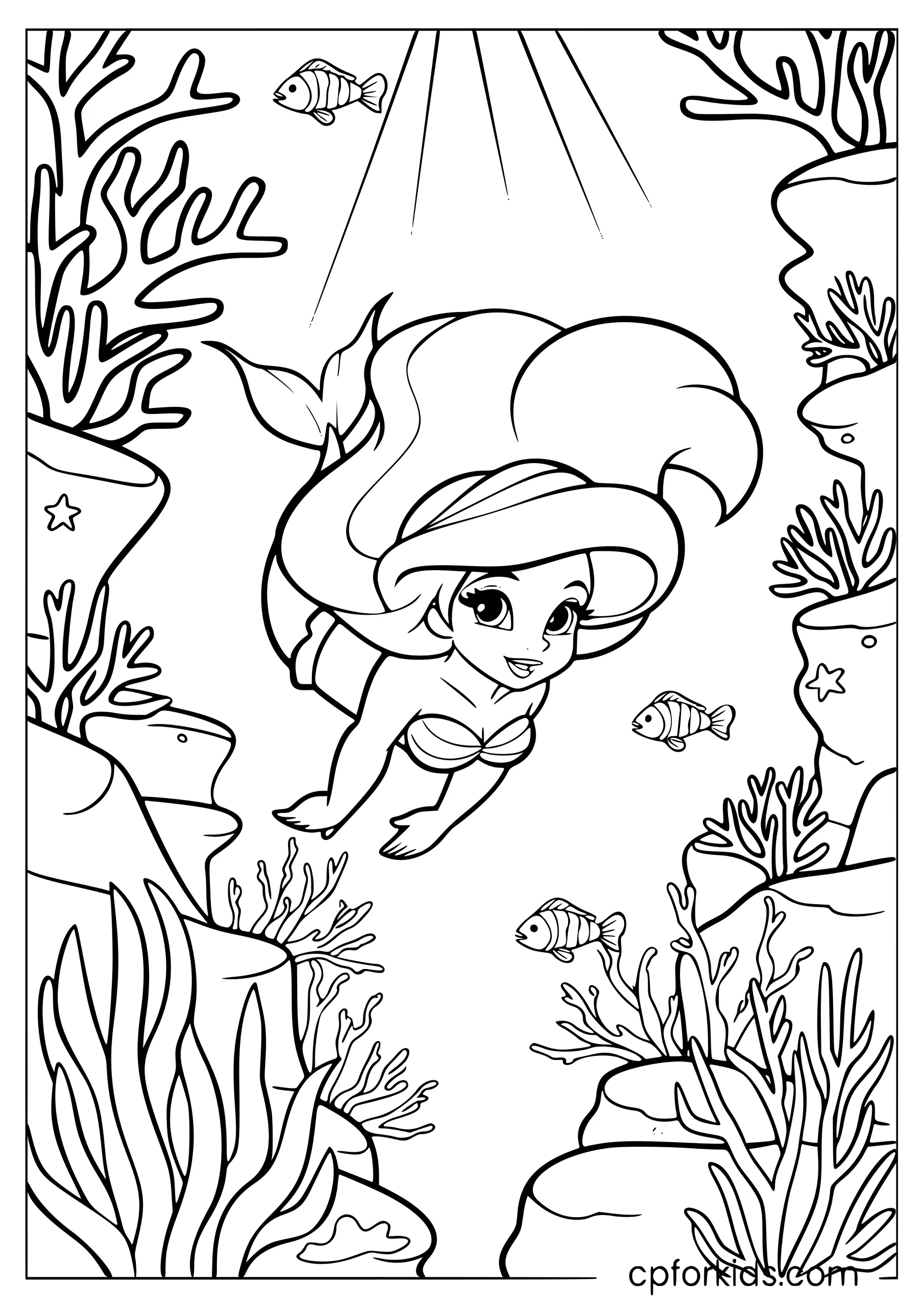 Ariel's Coral Reef Scene