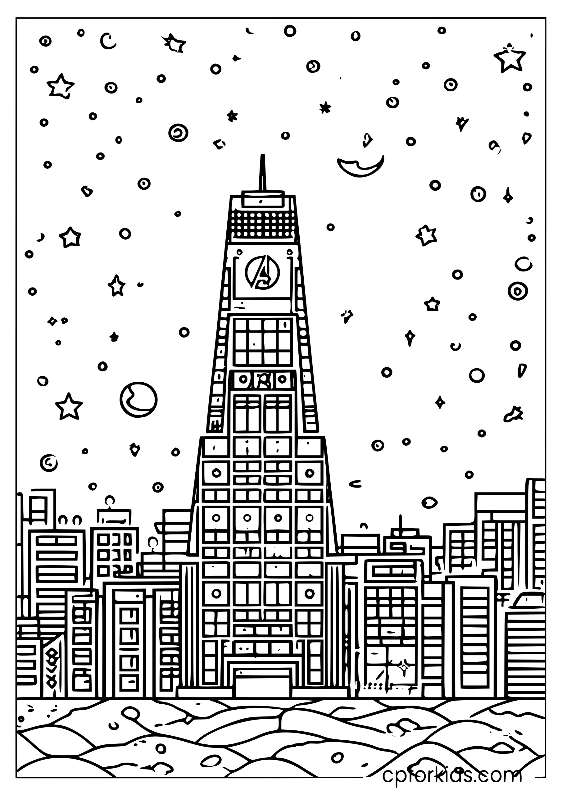 Avengers Tower City Skyline