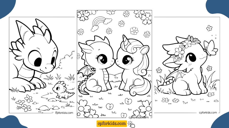 Printable Coloring Pages for Baby Dragon