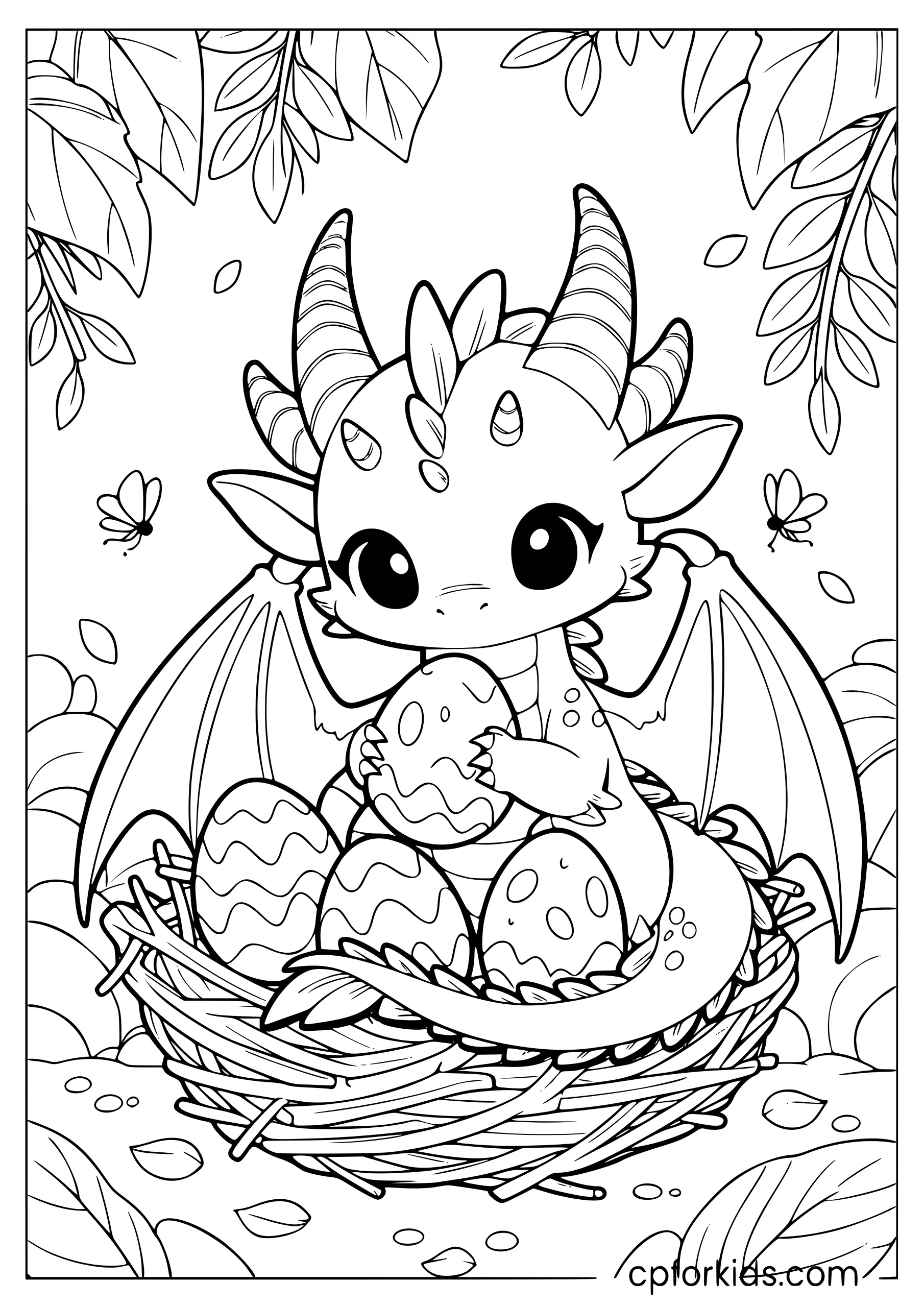Baby Dragon Watches the Nest