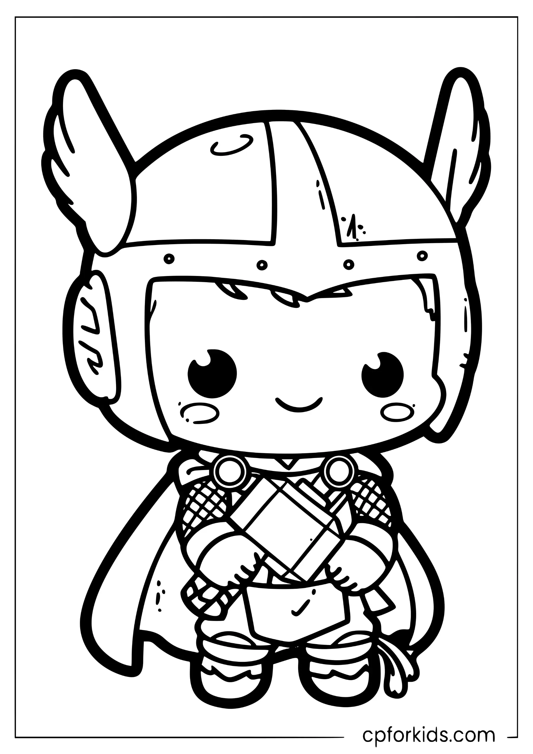 Baby Kawaii Thor With Mjolnir