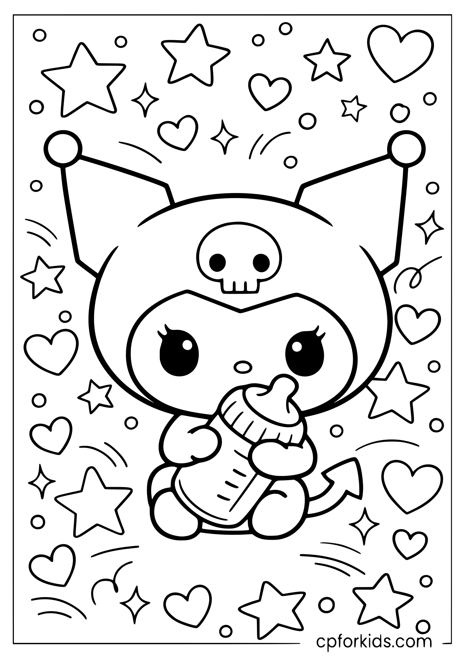 Baby Kuromi with a Bottle