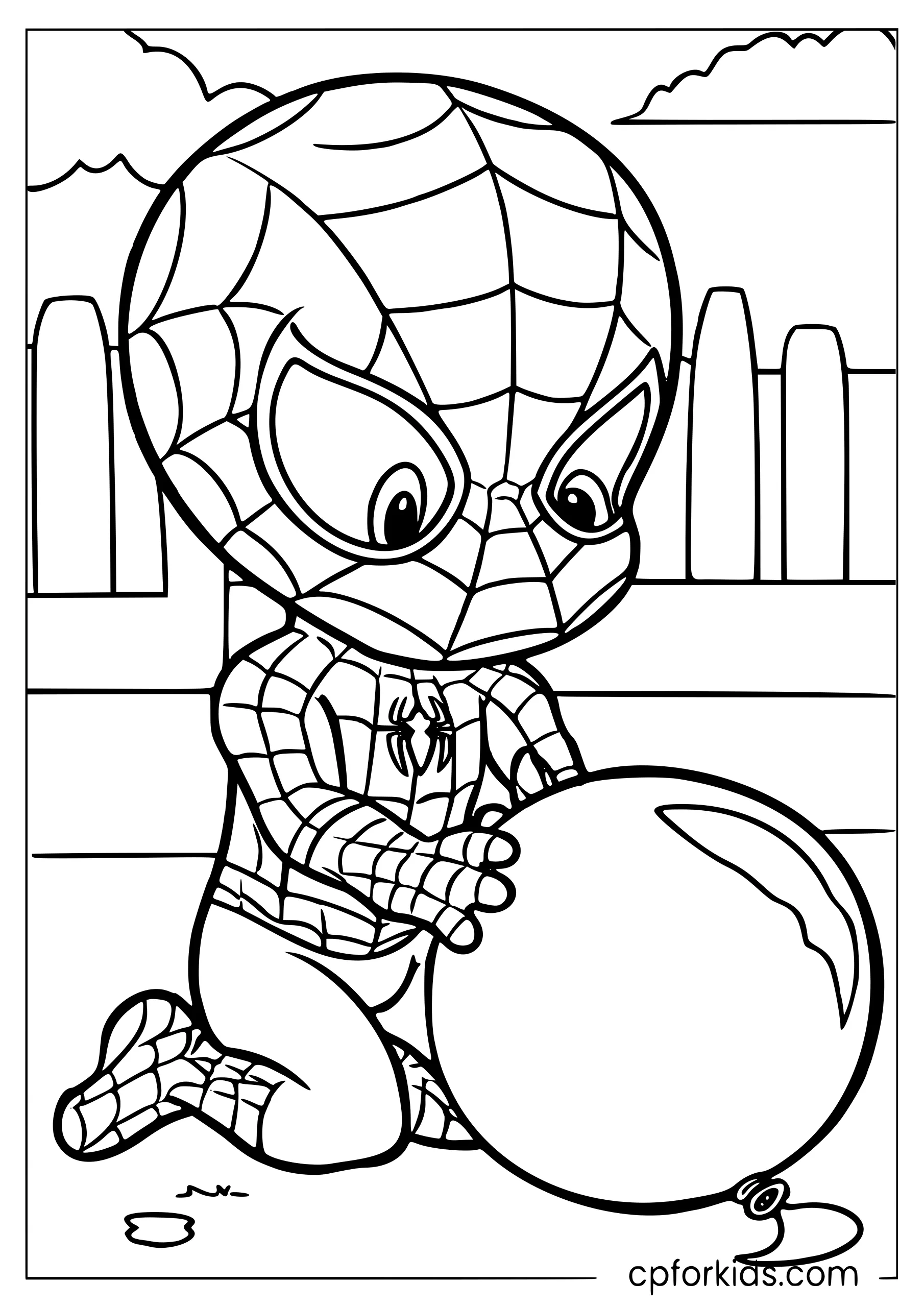 Baby Spiderman with a Balloon
