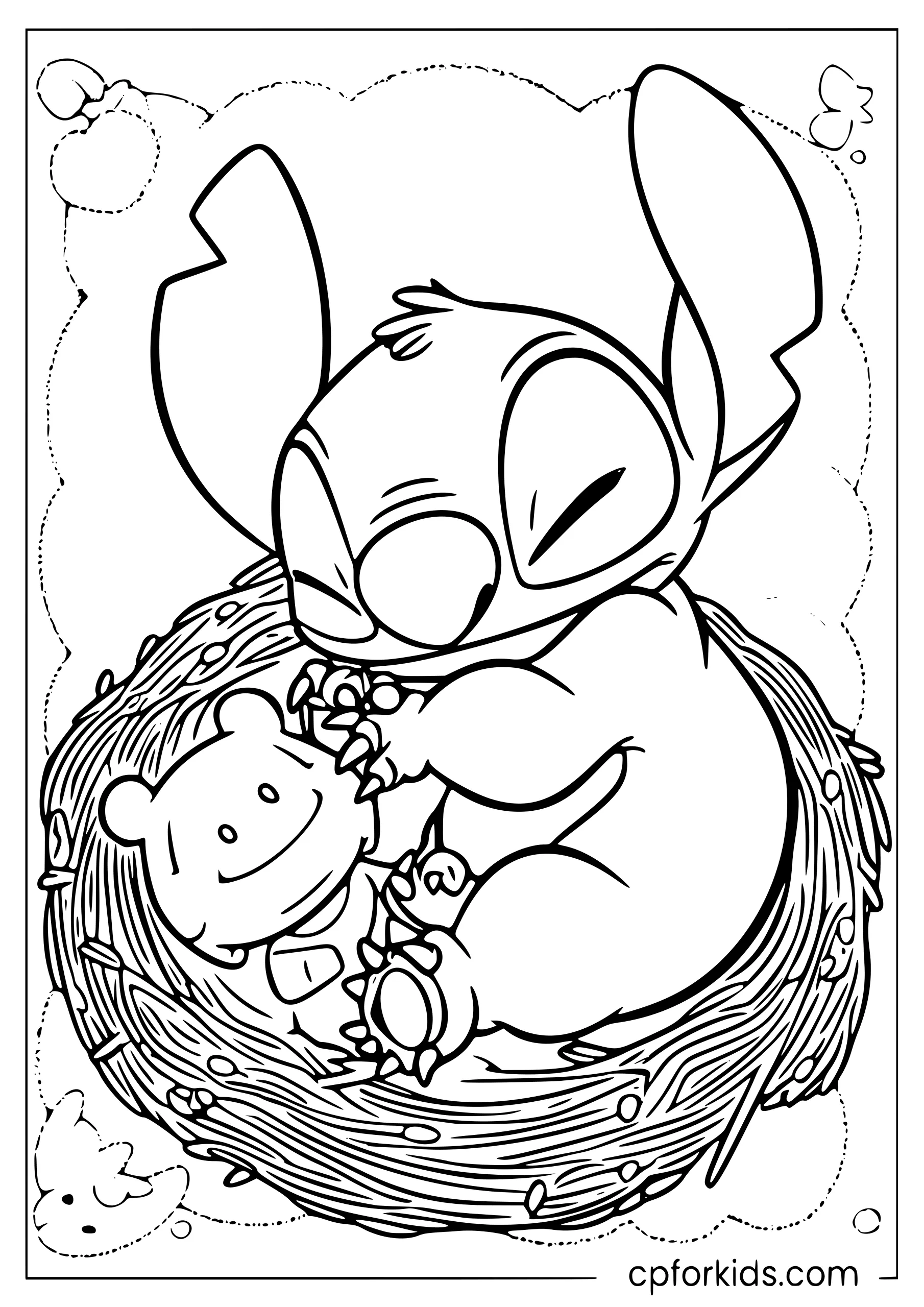 Baby Stitch Sleeping with Scrump