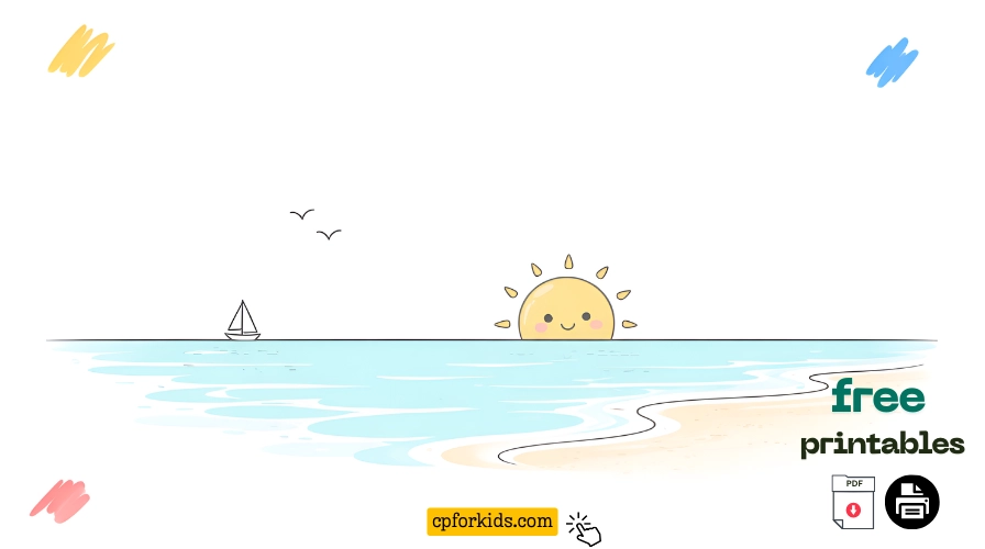 Beach Coloring Pages – Free PDF Printables