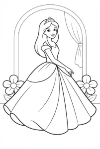 A beautiful princess twirling in an elegant ball gown