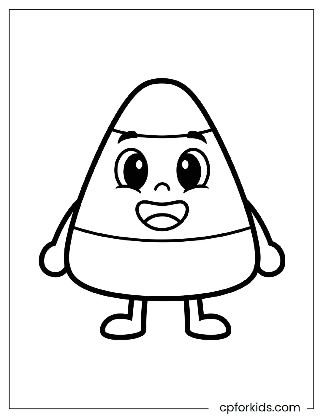 Large smiling candy corn character
