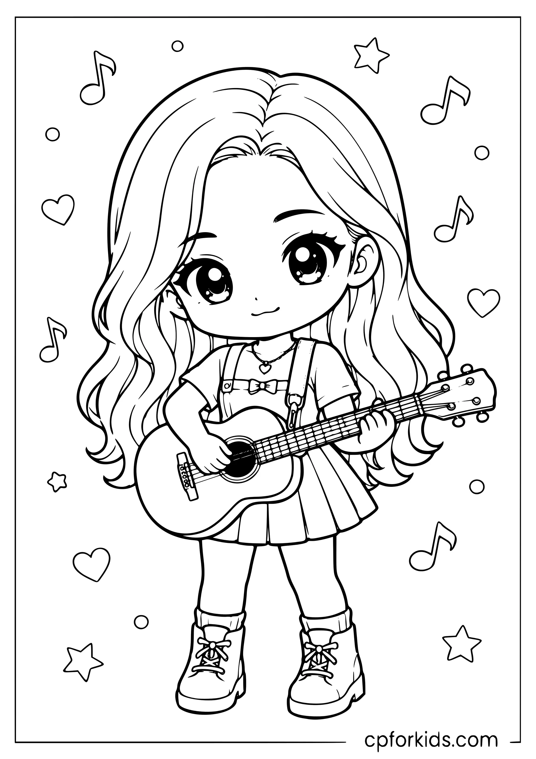 Chibi Rosé with Guitar