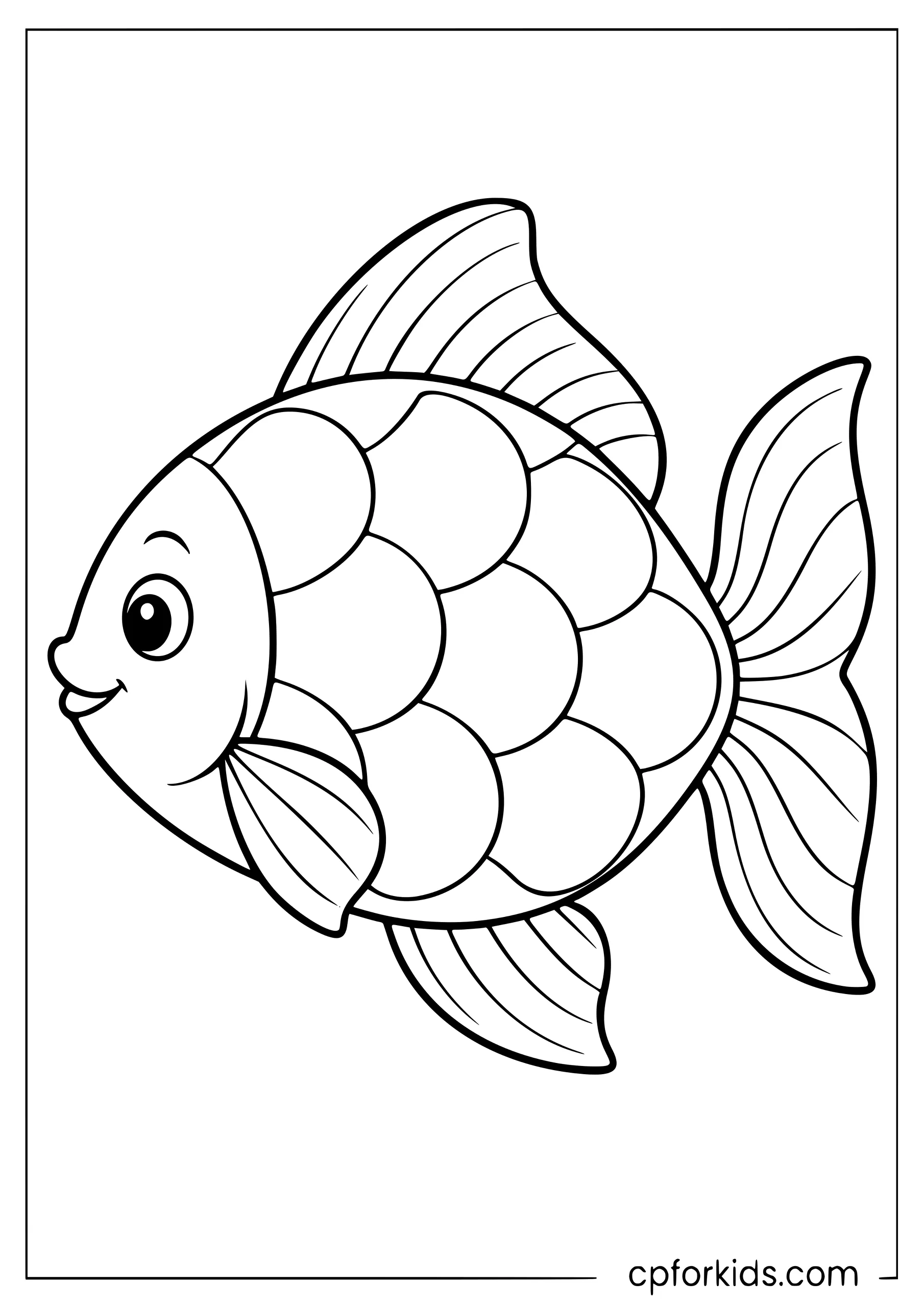 Large fish outline with ten blank scales