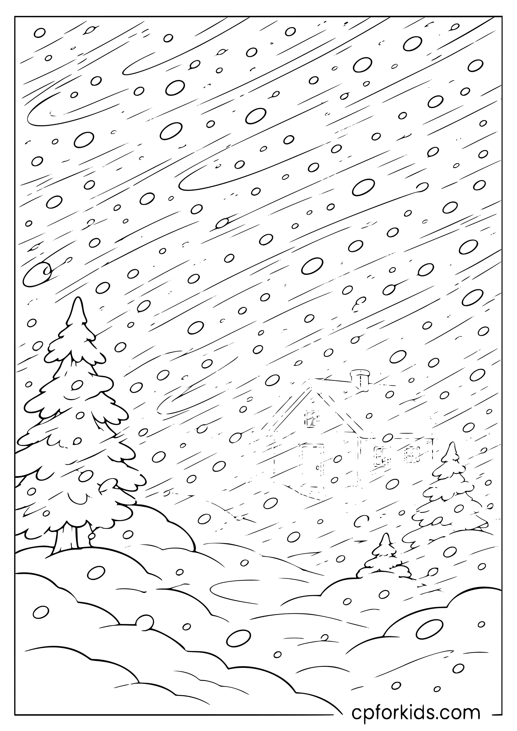Blizzard Snowstorm Scene