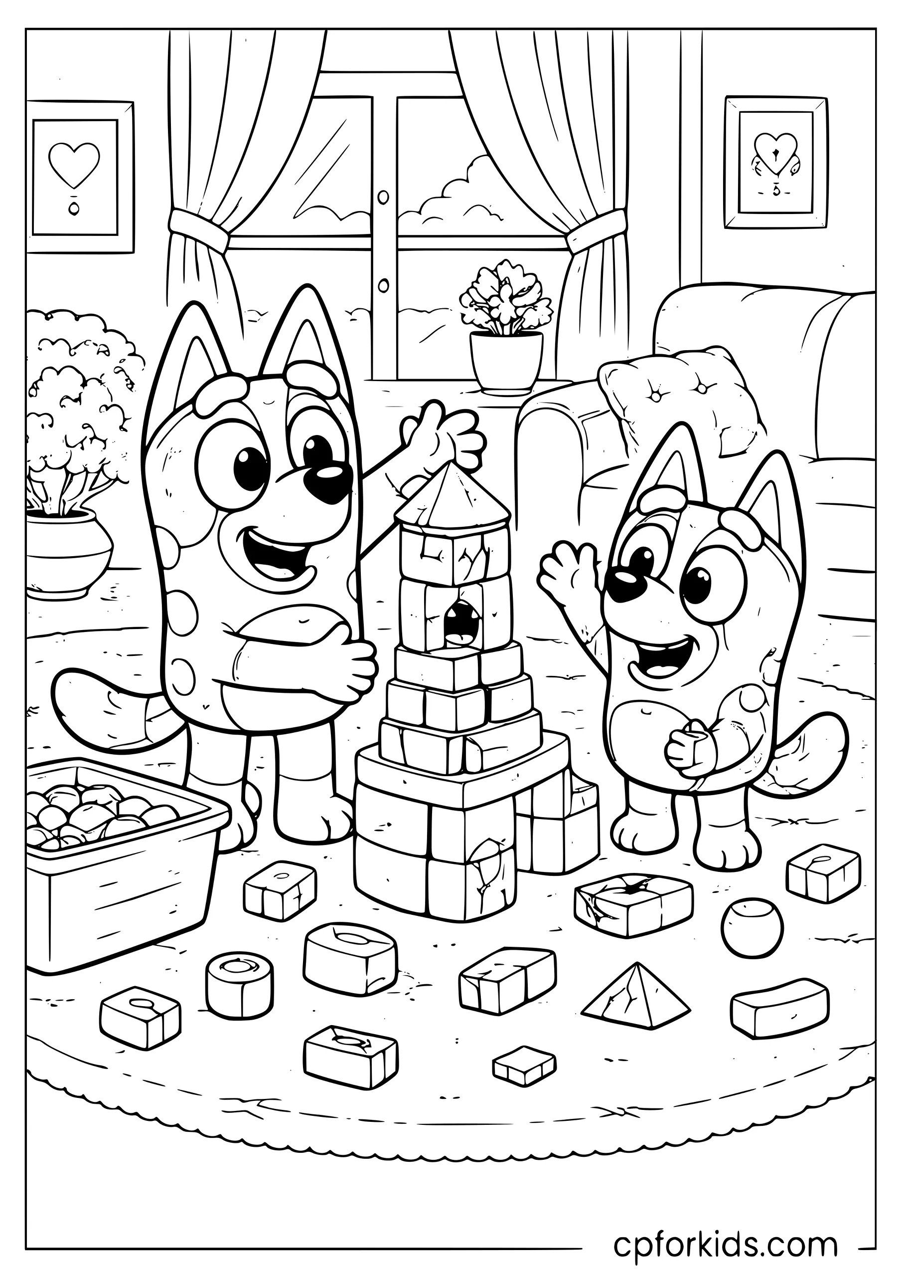 Bluey and Bingo Building Blocks