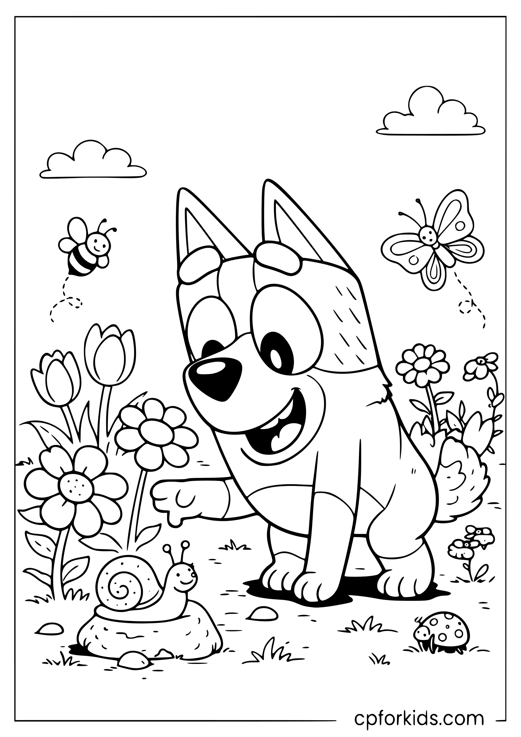 Bluey Exploring the Garden