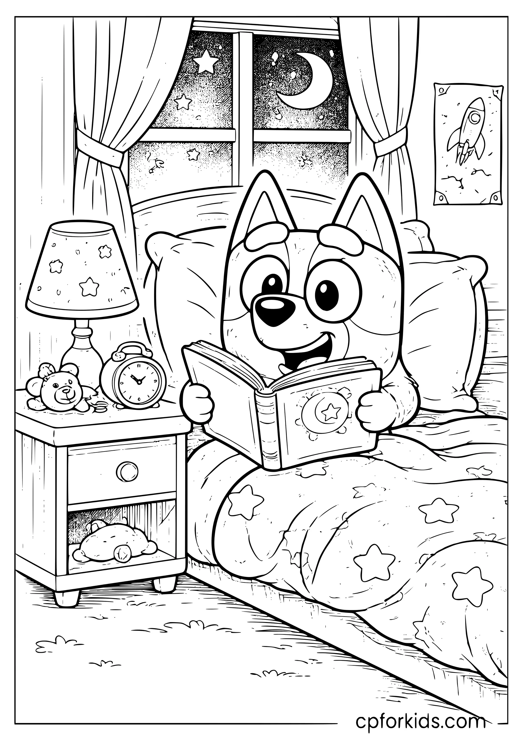 Bluey Reading Before Bed