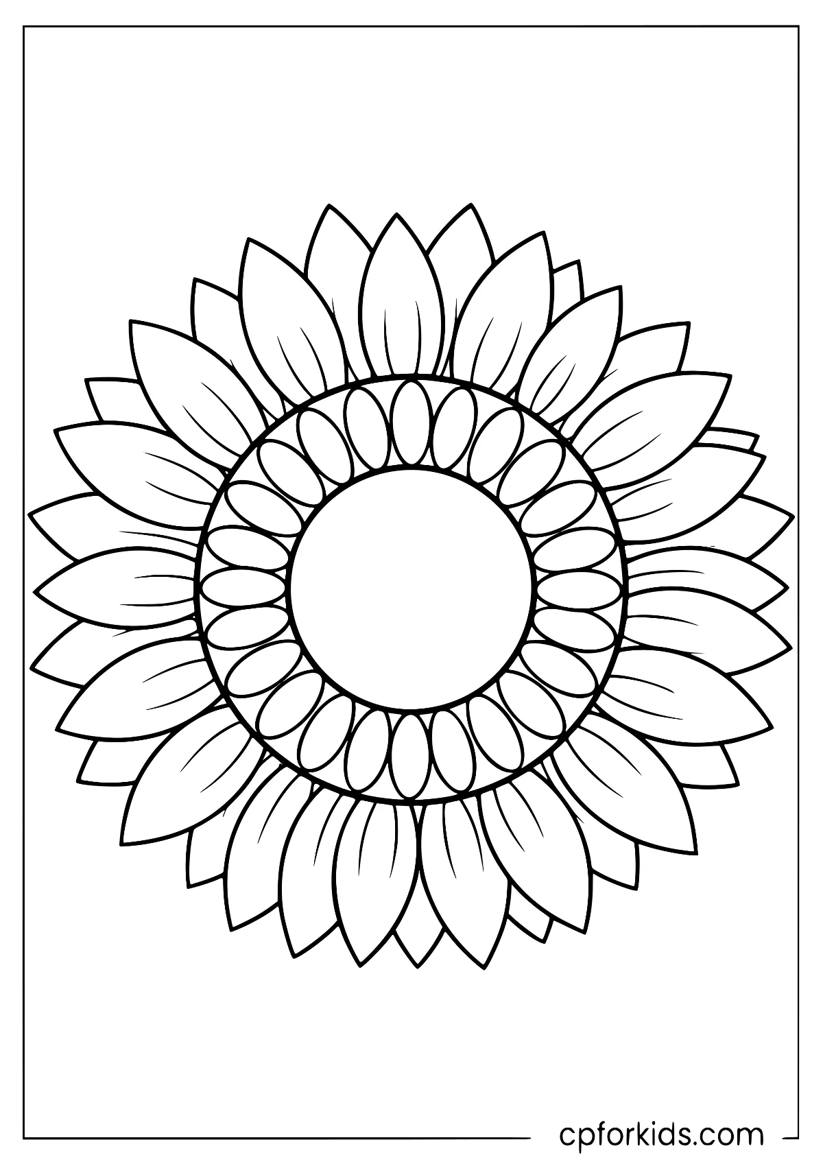 Large sunflower with bold petals and round center
