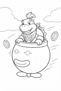 Bowser Jr riding in his clown car