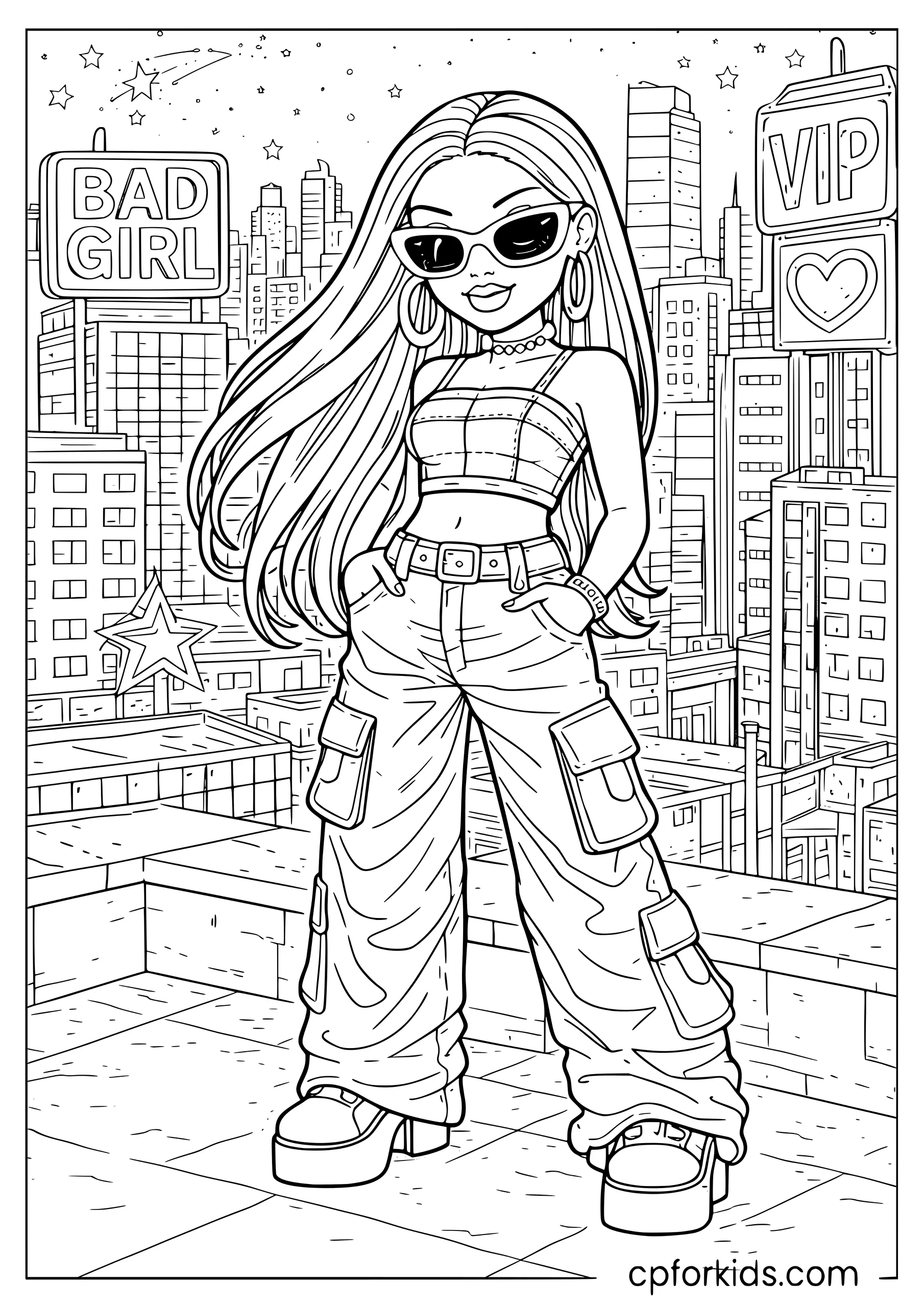 Bratz Baddie Coloring Page