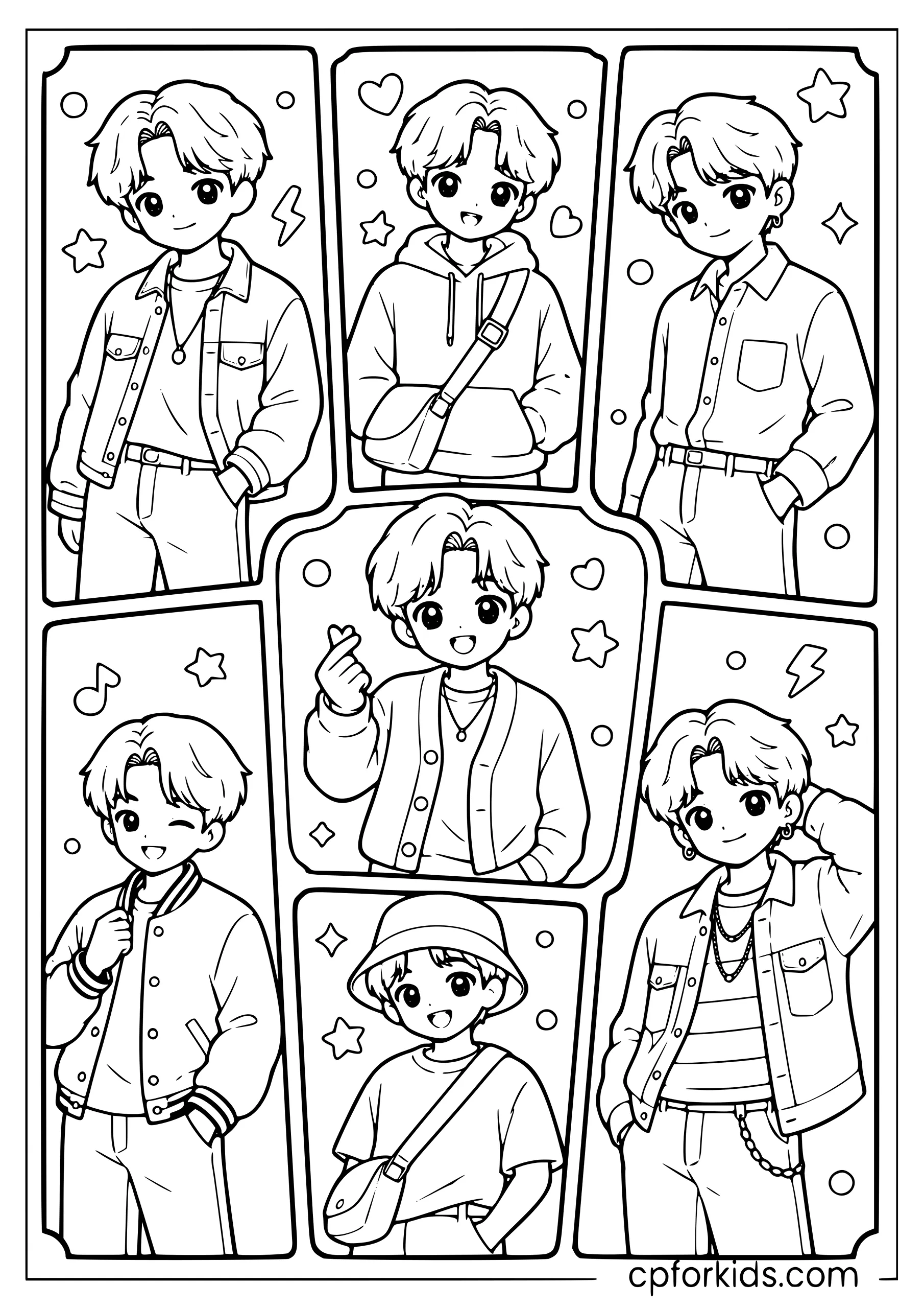 BTS K-pop Fashion Collage