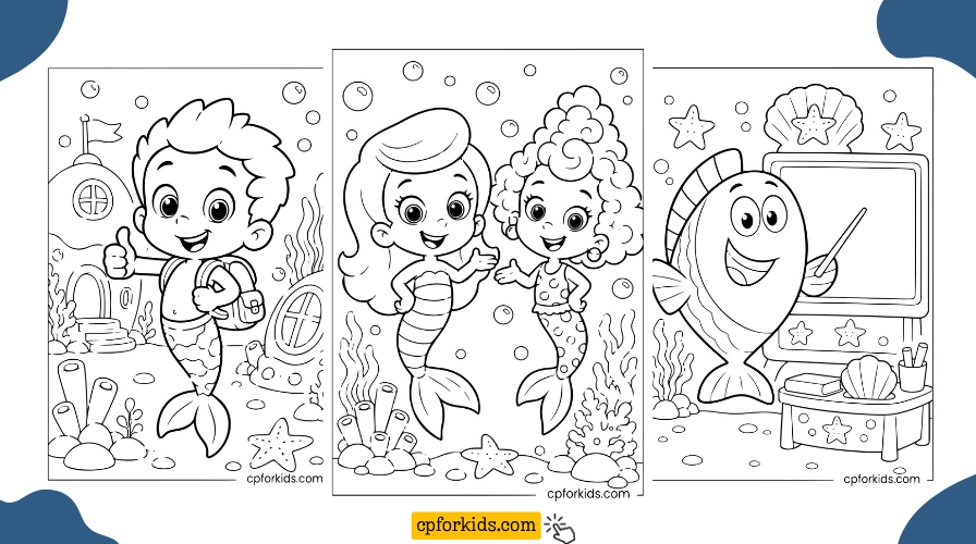 Printable Coloring Pages for Bubble Guppies