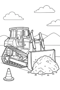 A bulldozer pushing a pile of dirt