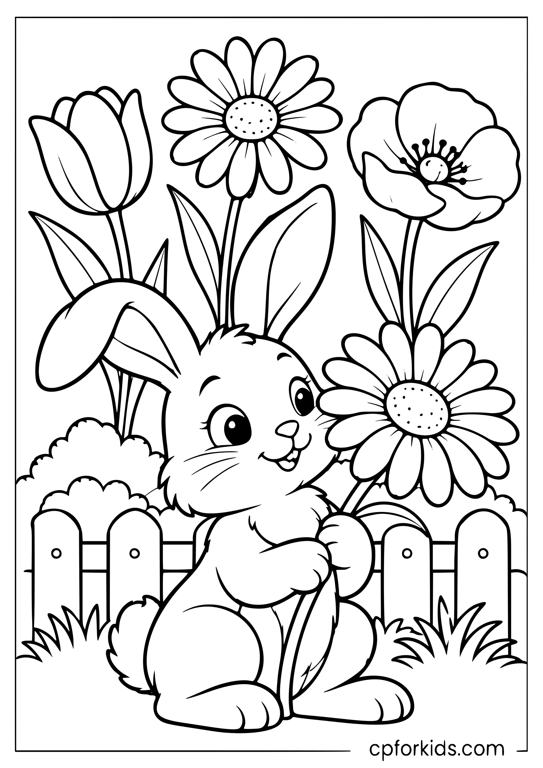 Bunny Holding a Daisy