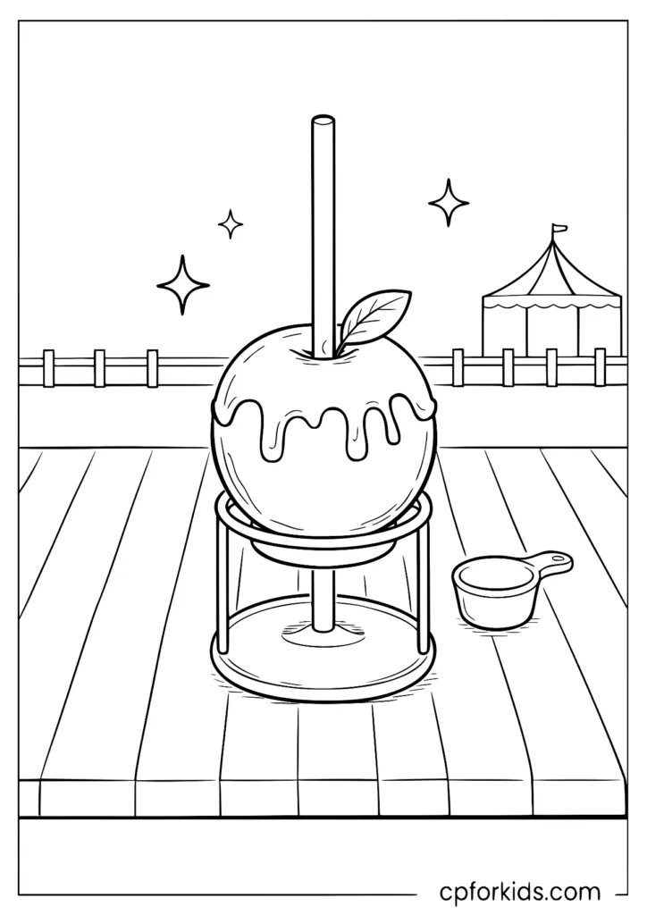 Candy apple with drips on a stick